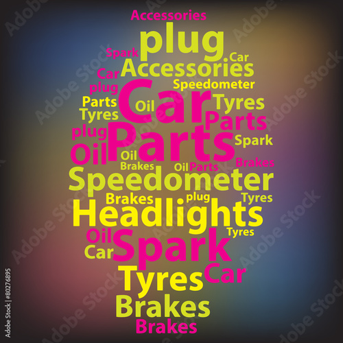 Text cloud. Car wordcloud. Tag concept. Vector illustration.