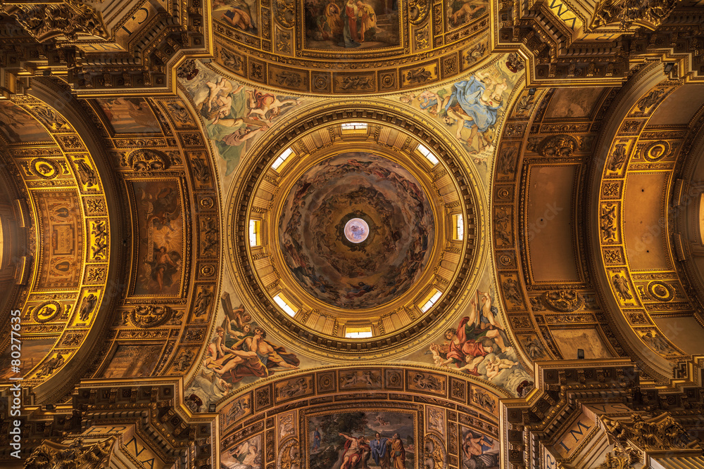 Dome in Sant'Andrea della Valle basilica in Rome, Italy