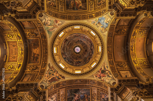Canvas Print Dome in Sant'Andrea della Valle basilica in Rome, Italy