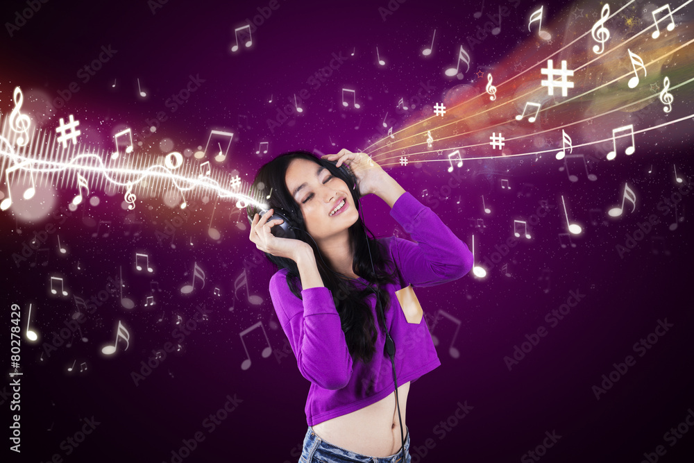 Dj enjoy music with purple background Dj enjoy music with purple background