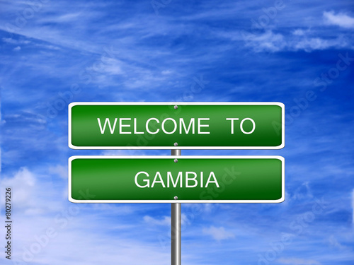 Gambia Welcome Travel Sign