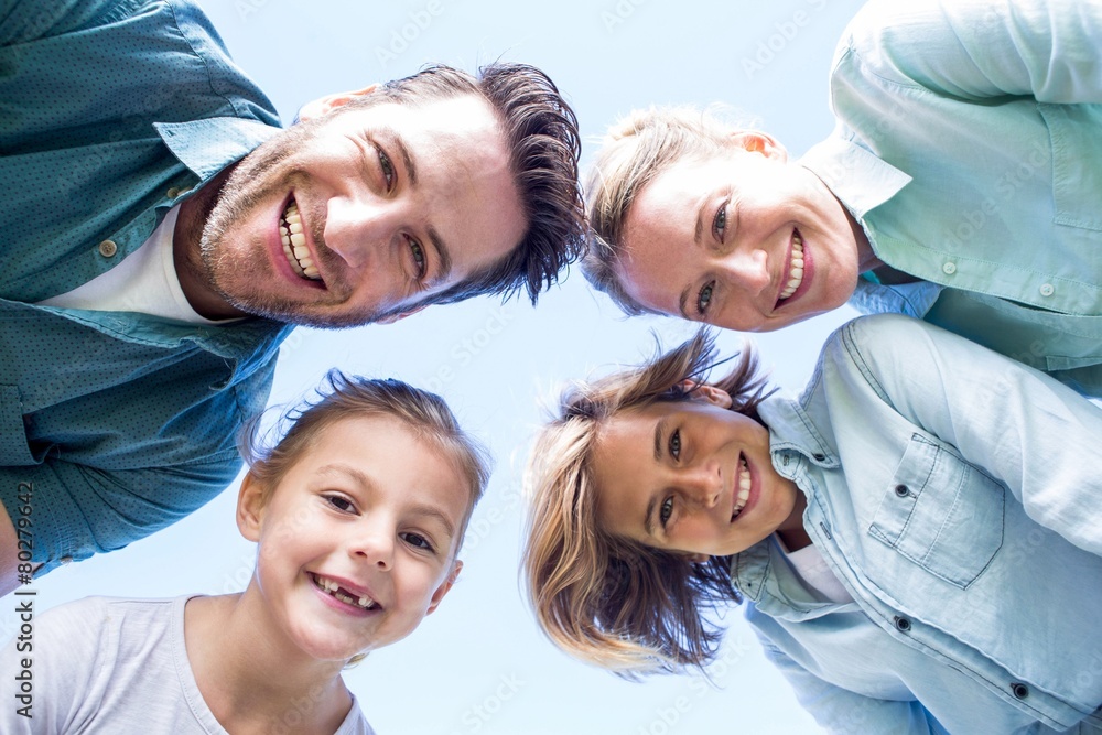 Happy parents with their children