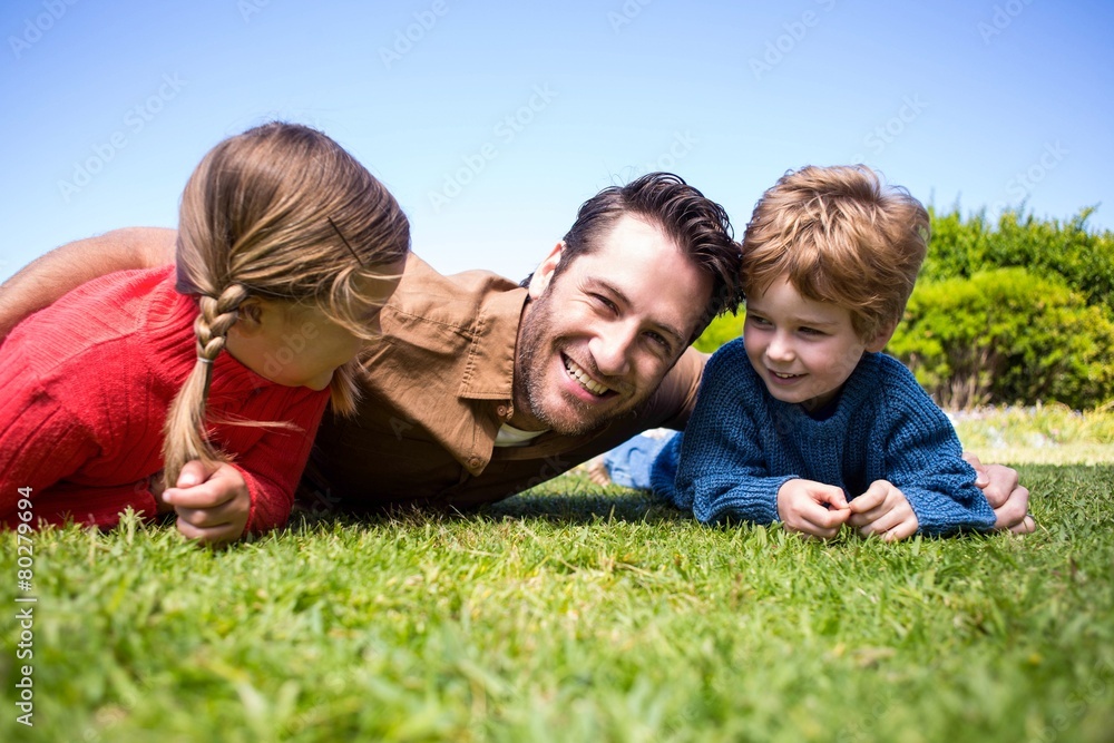 Happy father with his children Happy father with his children