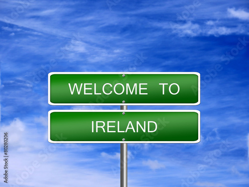Ireland Welcome Travel Sign