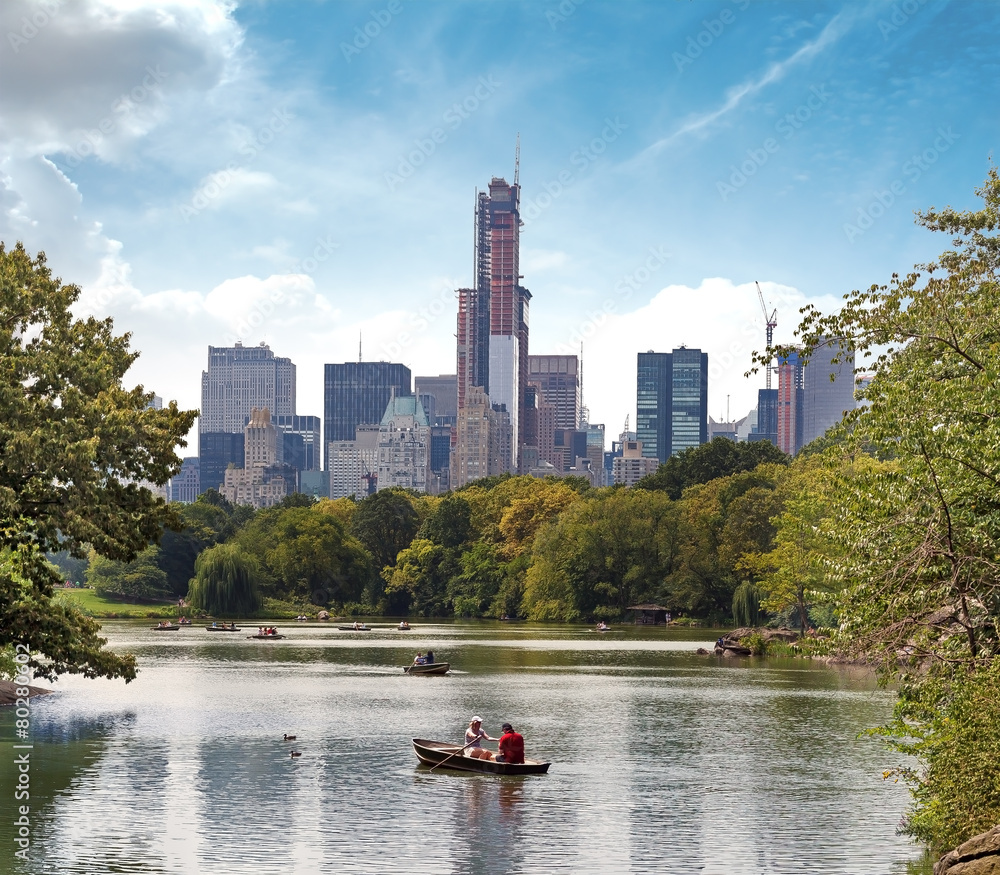 Fototapeta premium rowing boat in the lake