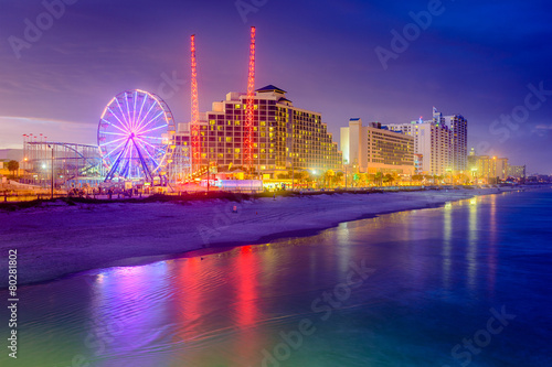 Daytona Beach, Florida, USA beachfront resorts skyline. photo