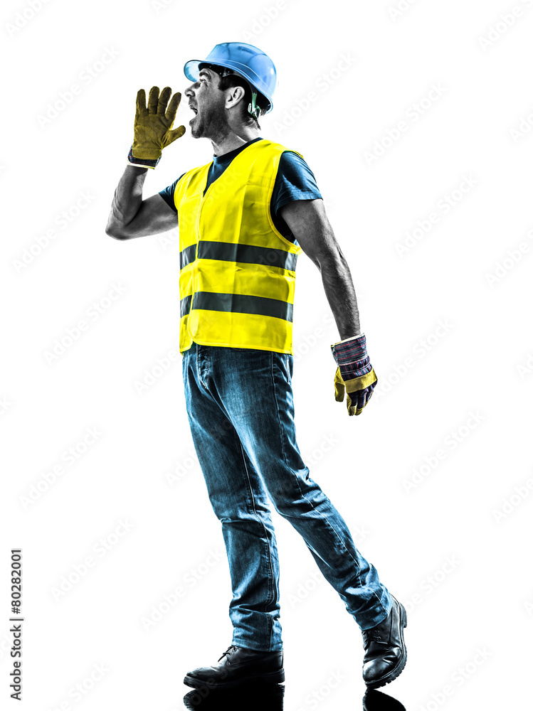 construction worker screaming safety vest silhouette construction worker screaming safety vest silhouette