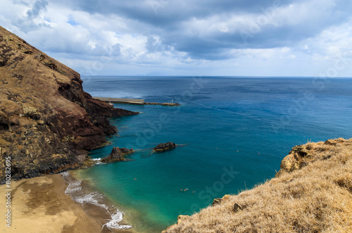 Fototapeta Naklejka Na Ścianę i Meble -  Tropical Prainha beach on coast of Madeira island, Portugal