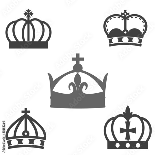 crown silhouette vector collection