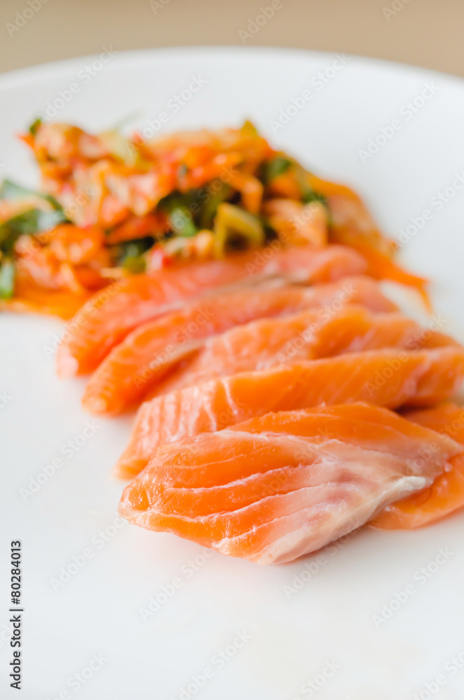 Salmon sashimi