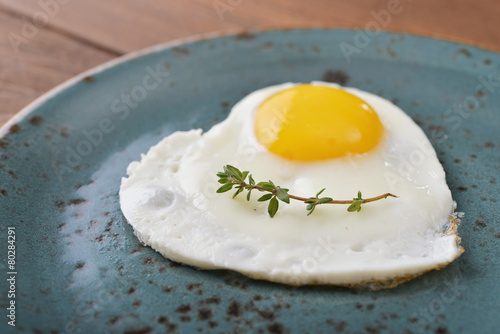 Fried egg in shape of heart