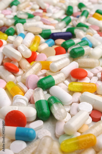 colorful medicine pills.