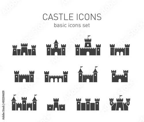 Foto Castle icons set.