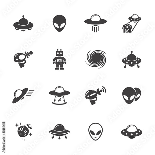Alien icons set.