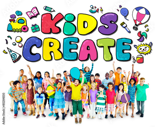 Kids Create Creativity Design Ideas Colorful Concept