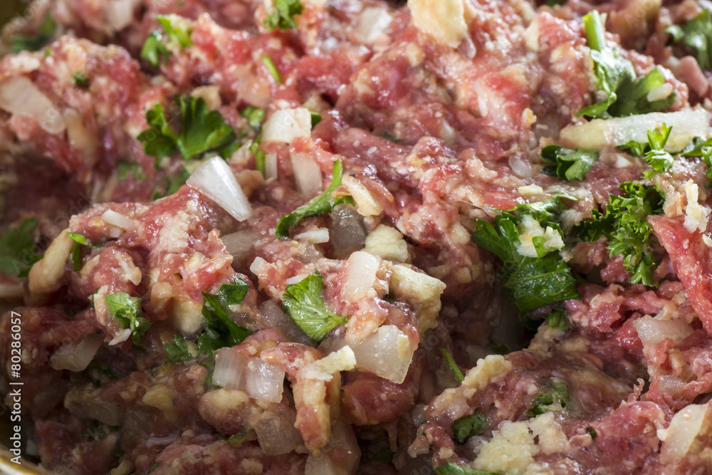 Meatball ingredients. Meatball ingredients.