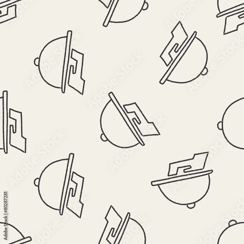 dinner doodle drawing seamless pattern background
