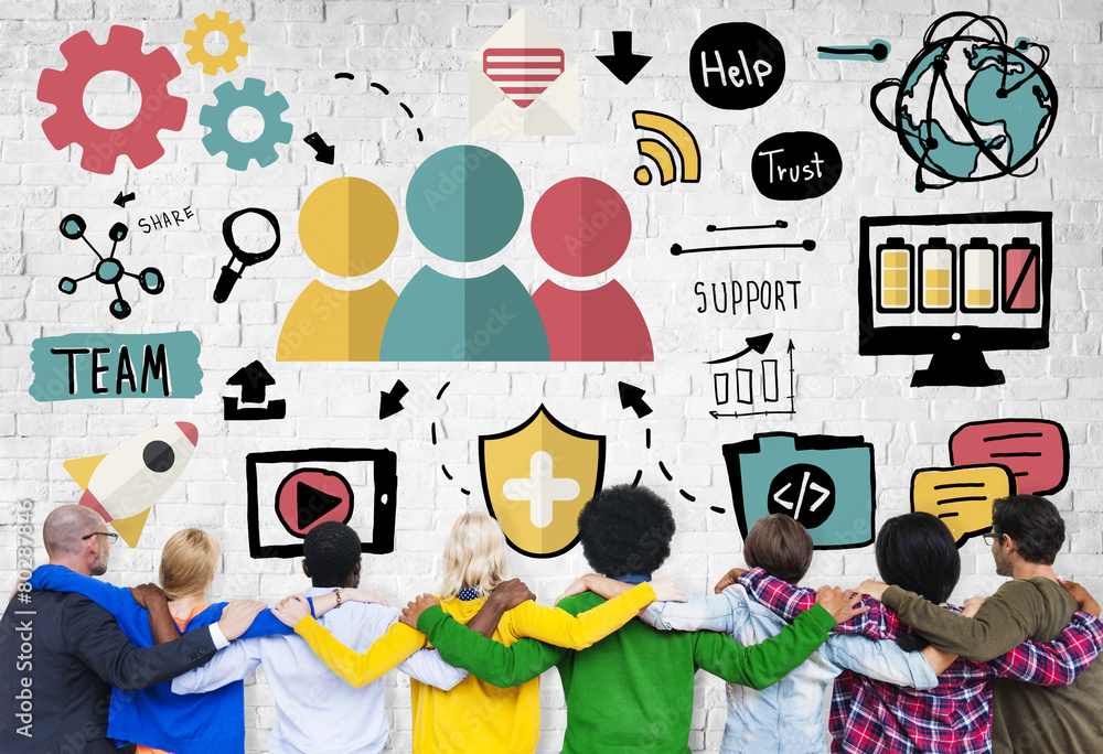 Team Support Care Help Trust Collaboration Concept Team Support Care Help Trust Collaboration Concept