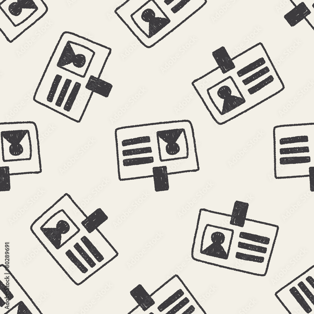 Identity card doodle drawing seamless pattern background Identity card doodle drawing seamless pattern background