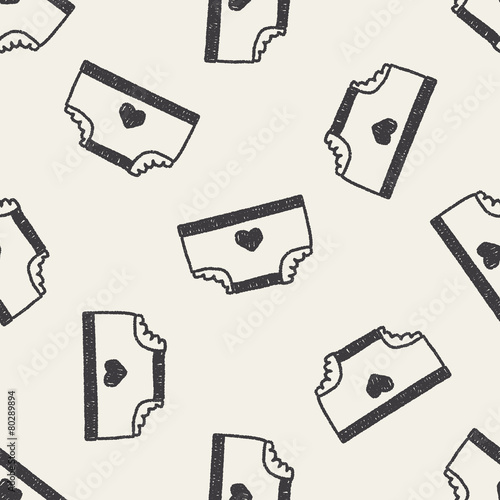 diaper doodle drawing seamless pattern background