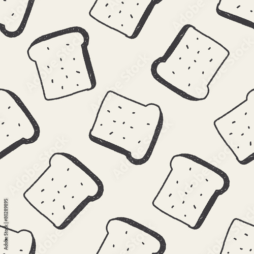 toast doodle drawing seamless pattern background