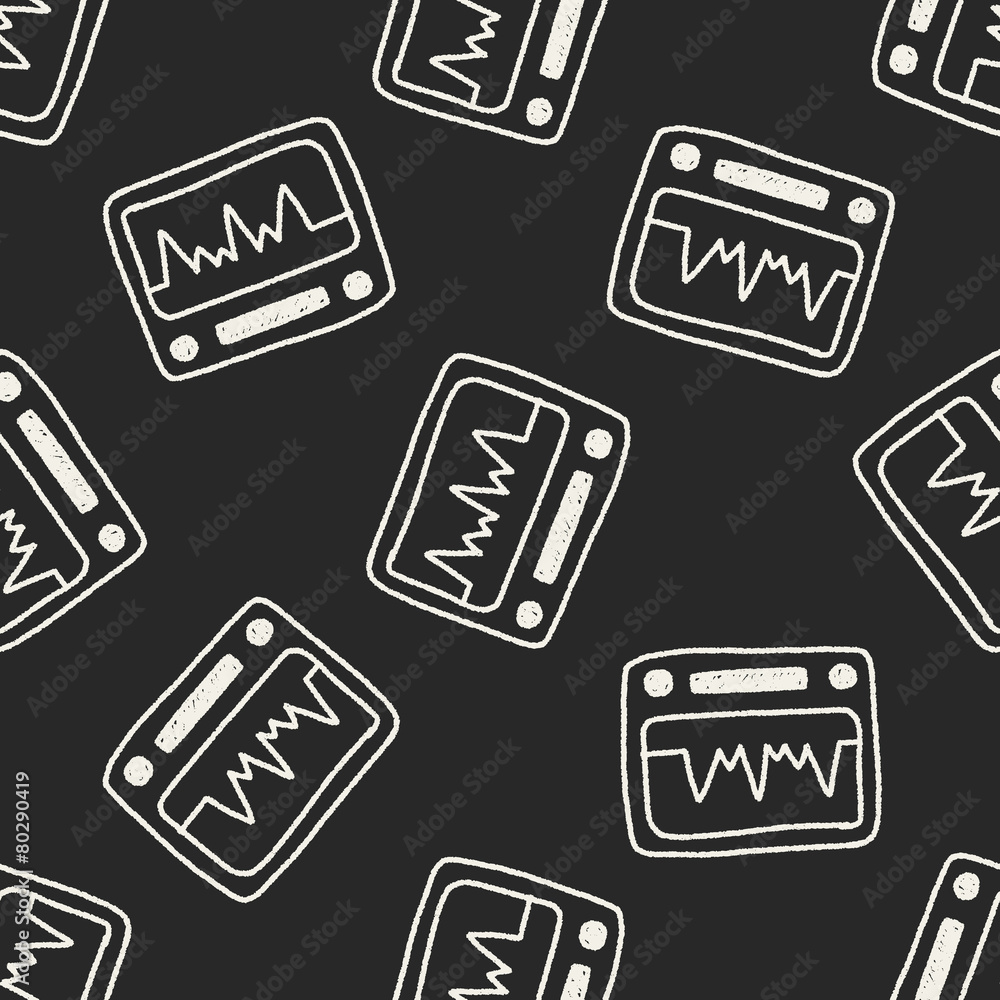ECG doodle drawing seamless pattern background ECG doodle drawing seamless pattern background