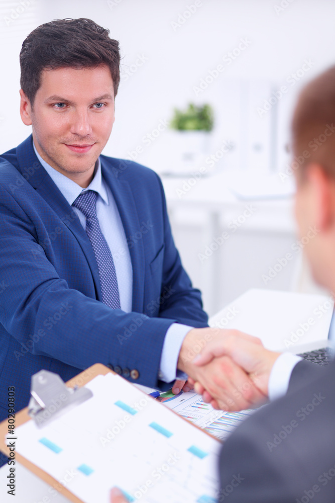 Obraz premium Business people working with laptop in an office