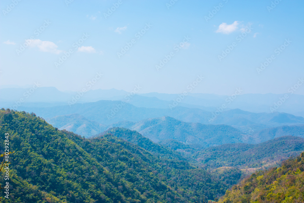 Fototapeta premium Beautiful mountain landscape. Cloudy sky. in Country at Chiang