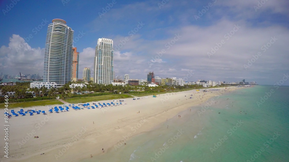 Aerial drone video Miami Beach