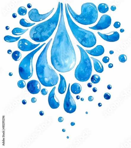 Watercolor Drops of water