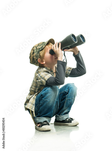 Boy with a binoculars
