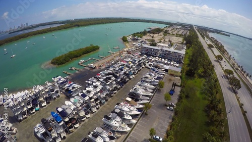 Wallpaper Mural Boat Storage Key Biscayne Florida Aerial drone 4k Torontodigital.ca