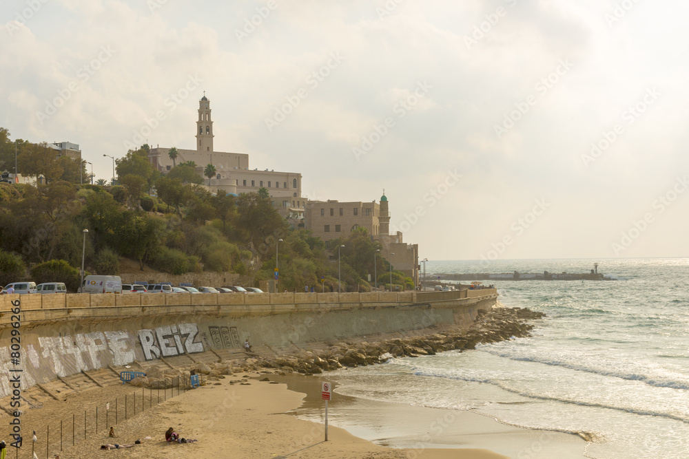 beach of the Mediterranean Sea in Tel Aviv