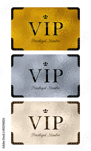 VIP cards with abstract background.