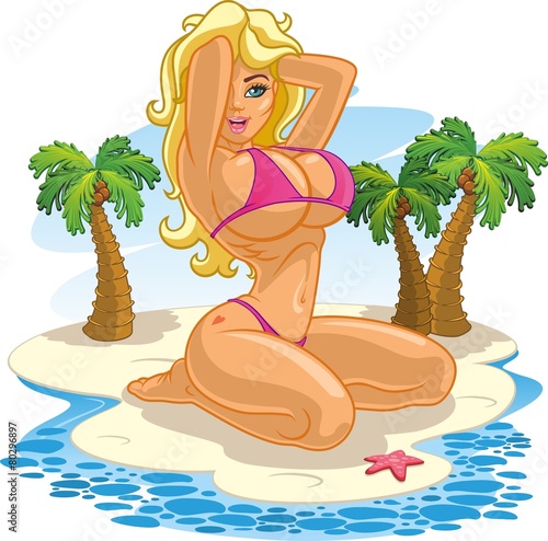 Blonde on the beach
