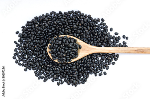 Black beans isolated on white