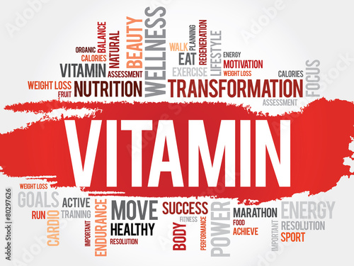 VITAMIN word cloud, fitness, sport, health concept