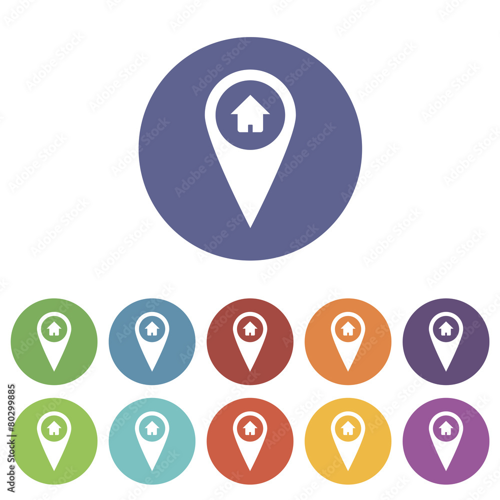 Home pointer flat icon Home pointer flat icon