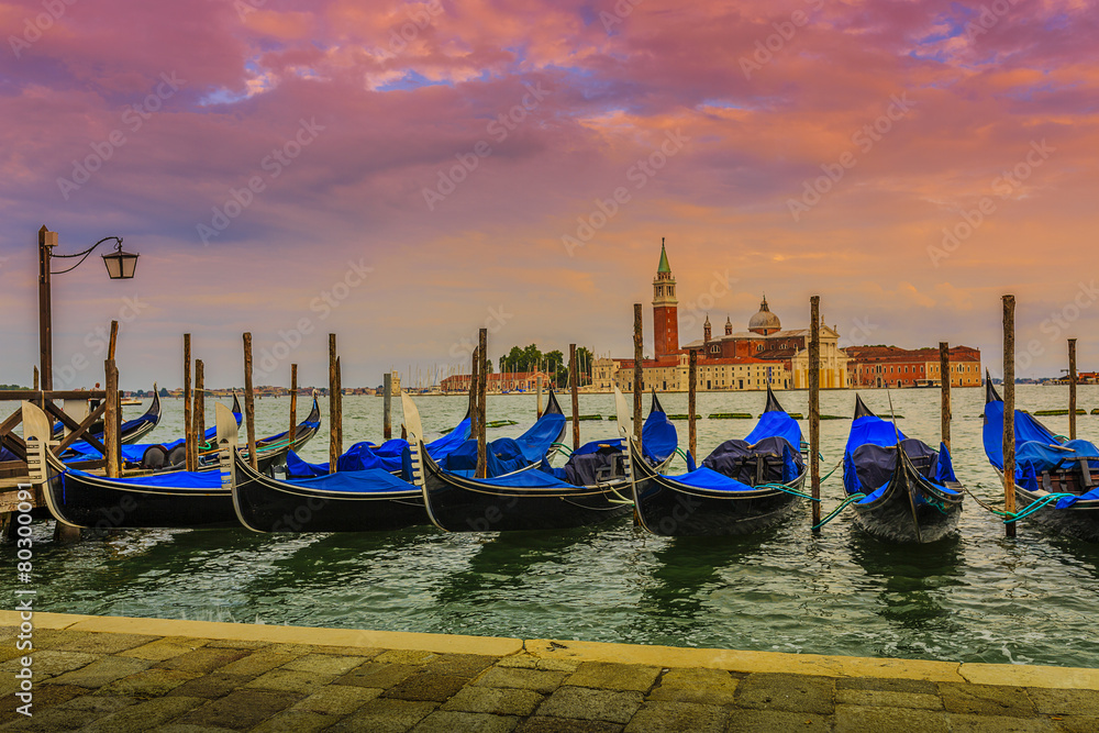 Gondolas in Venice (filtered)