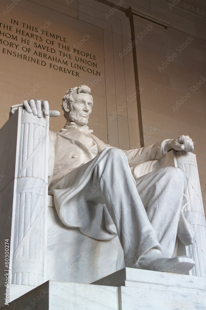 The statue of Abraham Lincoln, Lincoln Memorial, Washington DC.