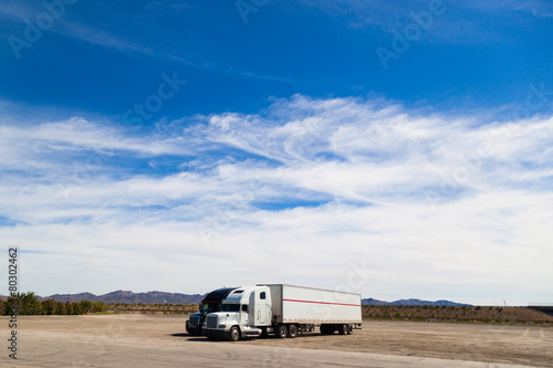 Trucks in the desert