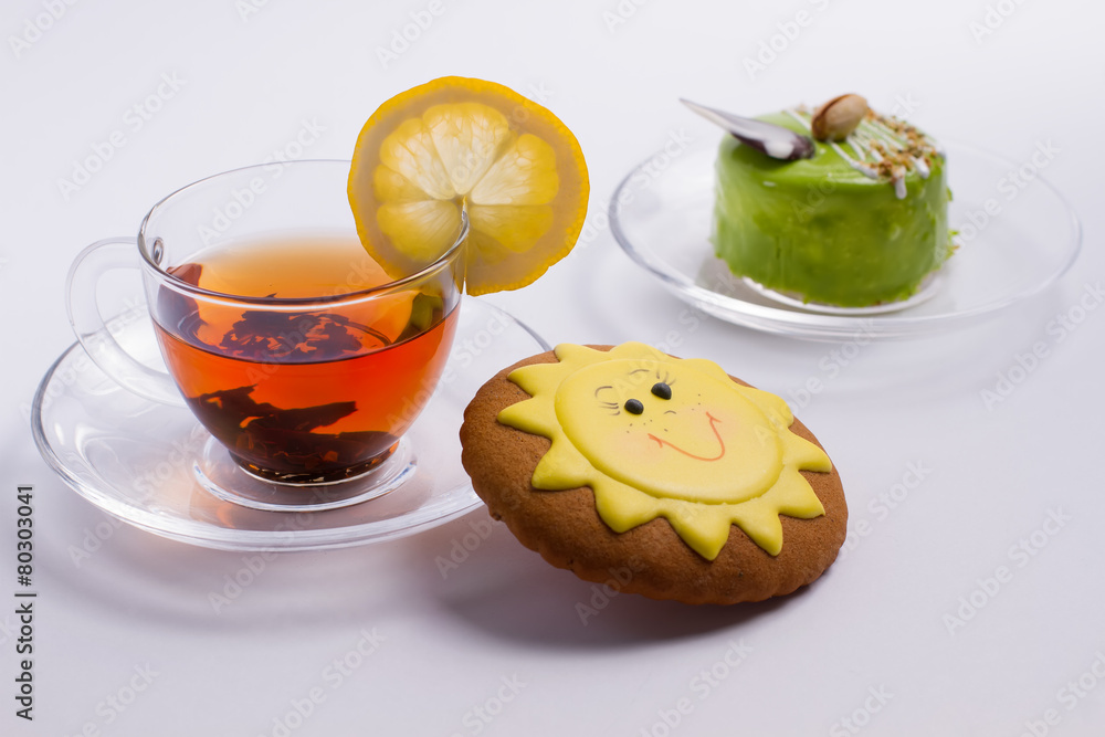 Tea with delicious unusual desserts Tea with delicious unusual desserts