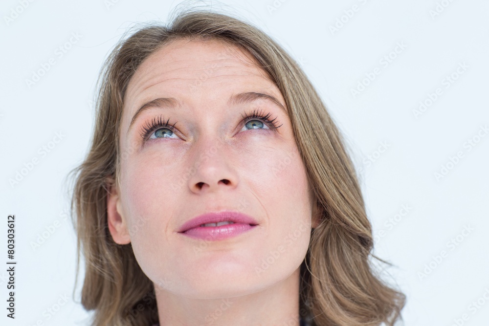 Pretty hipster looking up Pretty hipster looking up