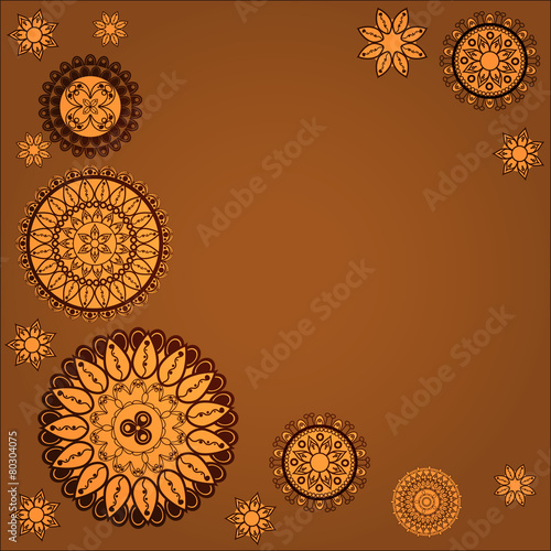 Indian background with round ornaments.