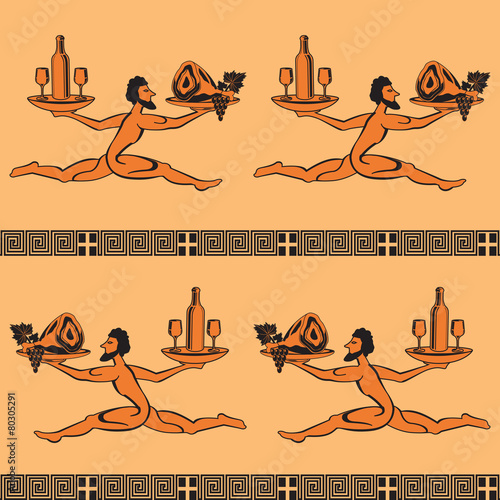 seamless pattern in the style of Greek painting