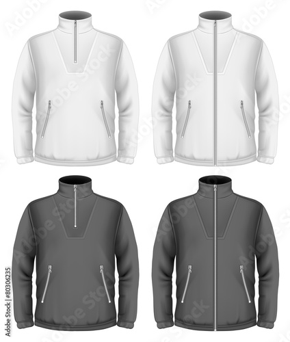 Men's fleece sweater design templates