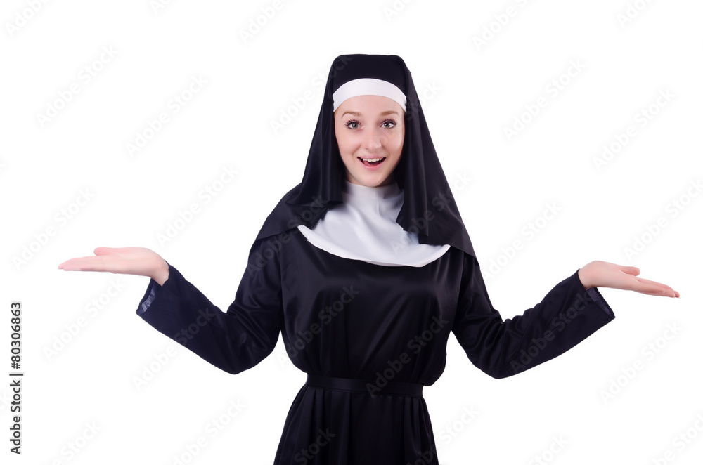 Nun isolated on the white background Nun isolated on the white background