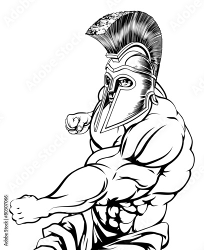 Punching gladiator mascot