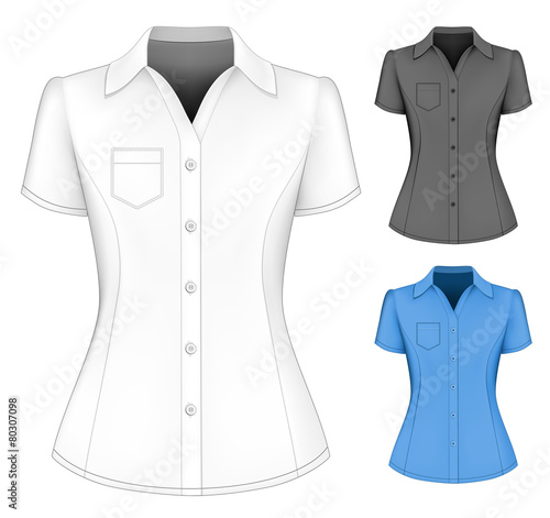 Formal short sleeved blouses for lady.