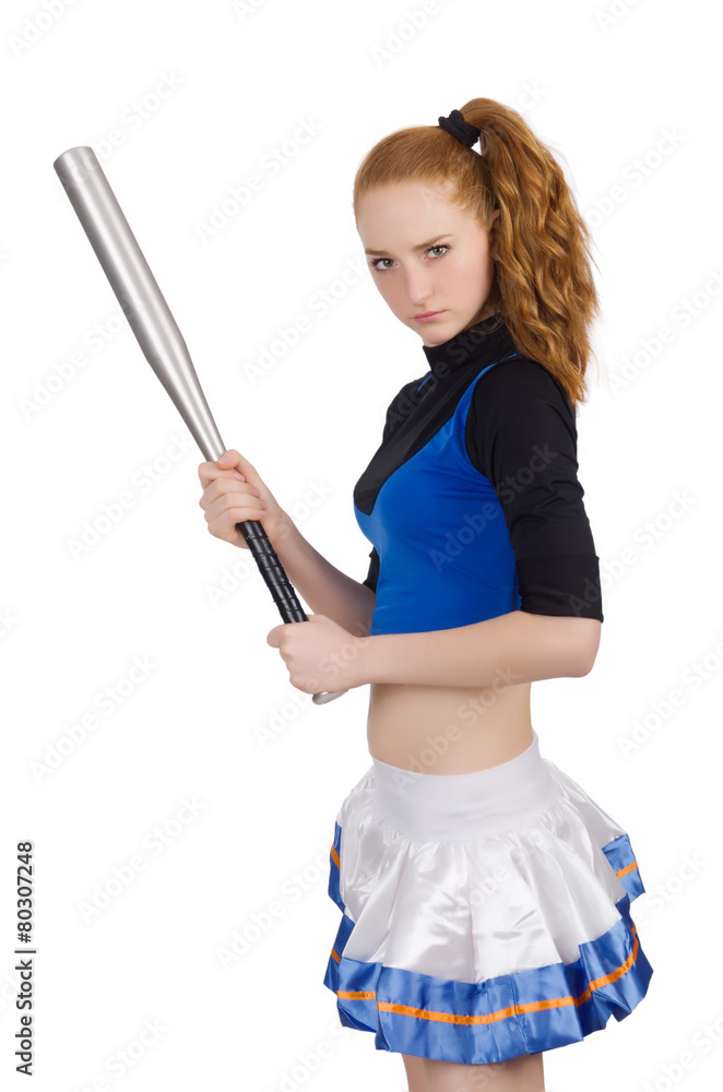 Cheerleader isolated on the white background Cheerleader isolated on the white background